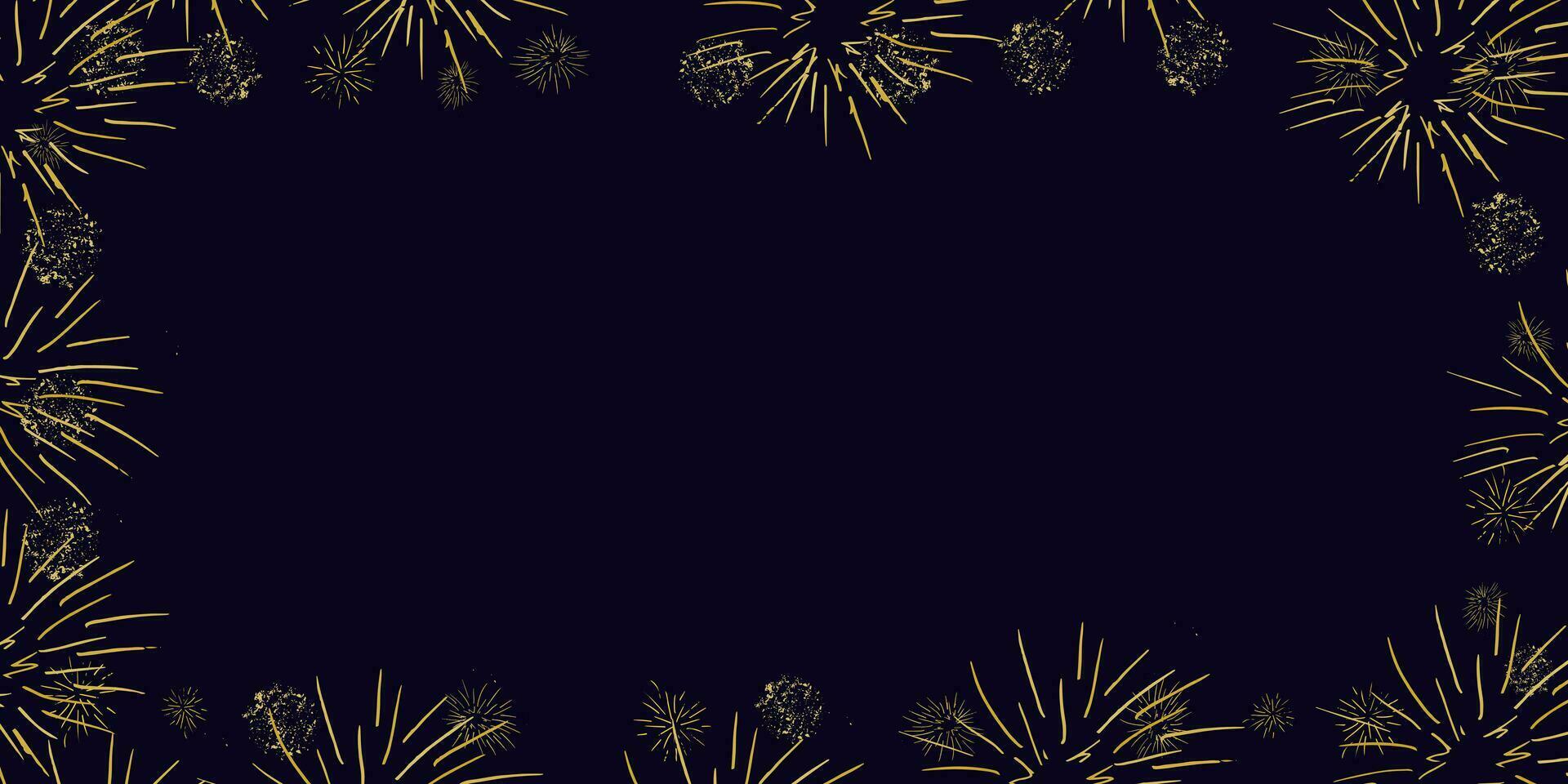achtergrond donker lucht met gekleurde feestelijk vuurwerk vector