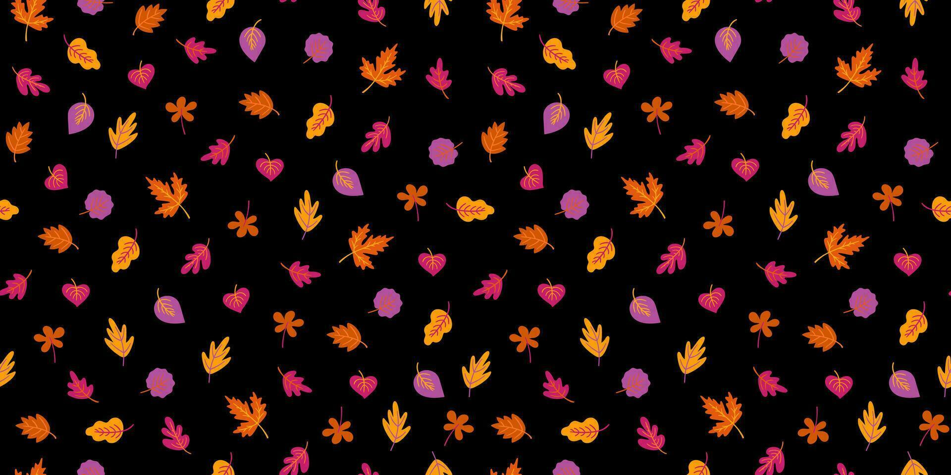 halloween achtergrond. naadloos patroon met herfst bladeren. vector ontwerp