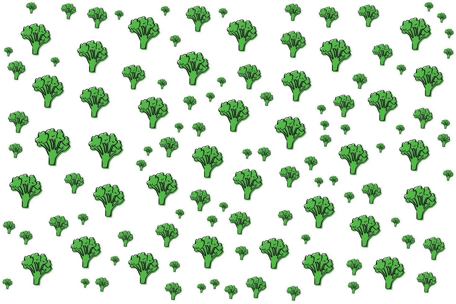 een patroon van groen broccoli Aan een wit achtergrond vector