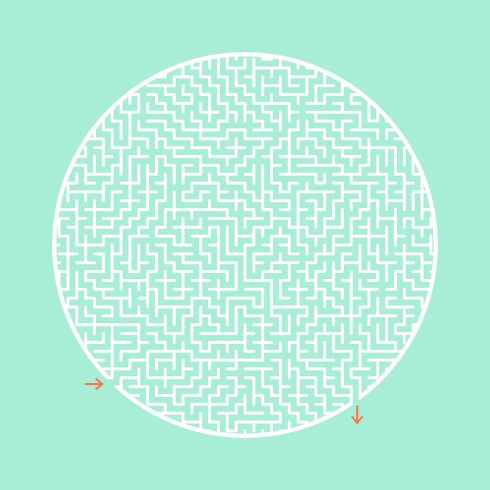 moeilijk rond labyrint. spel voor kinderen en volwassenen. puzzel voor kinderen. labyrint raadsel. platte vectorillustratie geïsoleerd op een achtergrond in kleur. vector