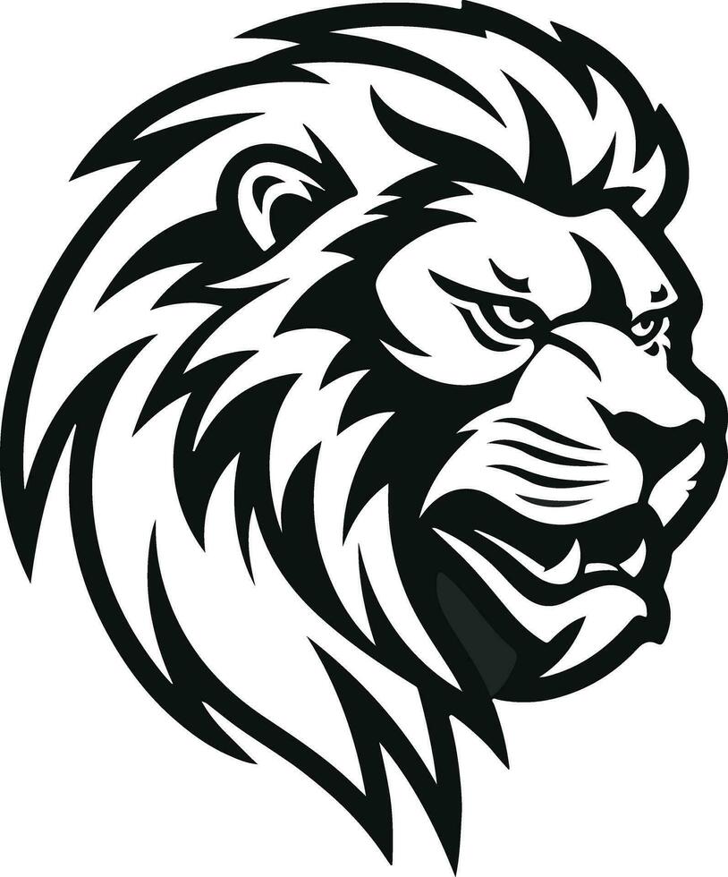 leeuw hoofd vector illustratie silhouet logo