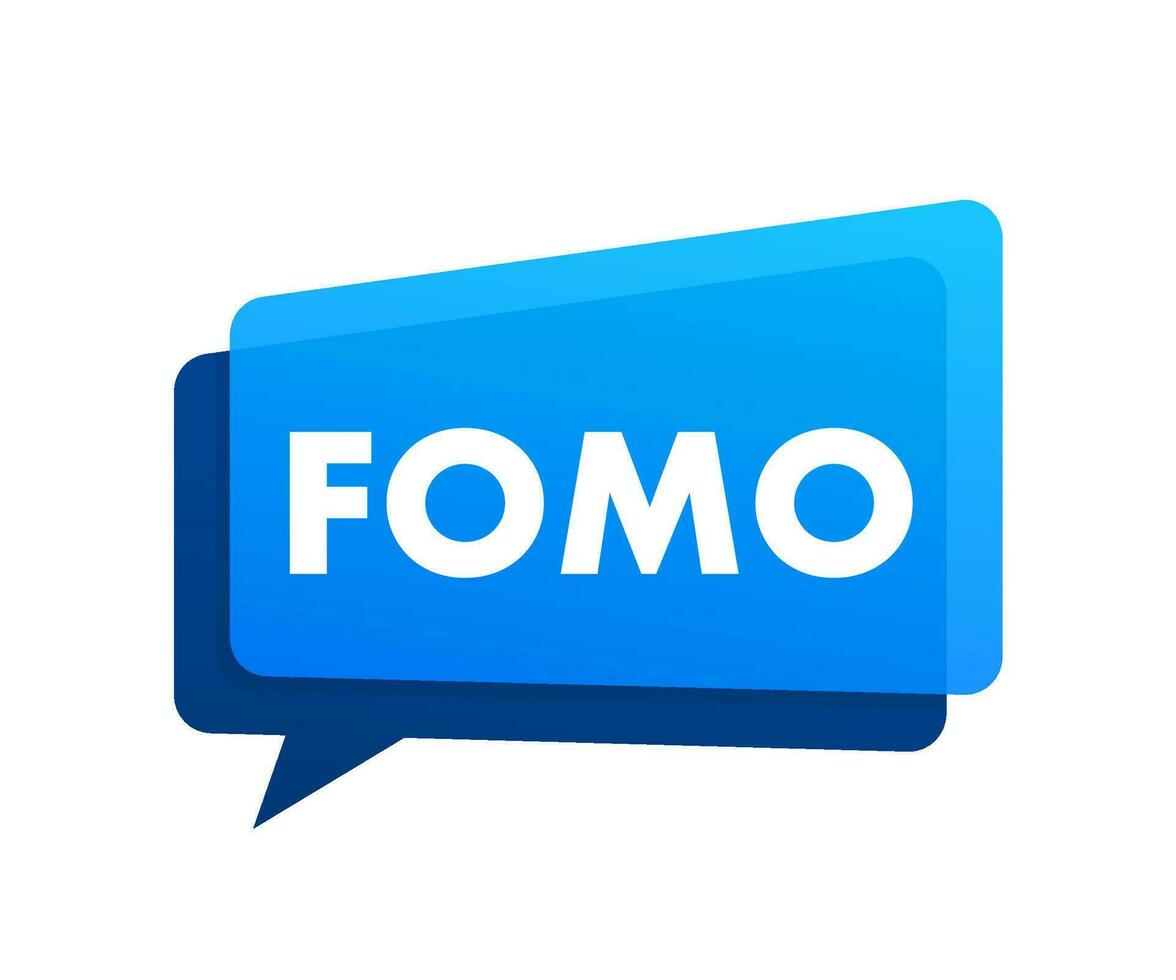 modern hekje fomo, Super goed ontwerp voor ieder doeleinden. vector typografie illustratie. vlak tekenfilm vector illustratie. vlak ontwerp. sociaal media concept.