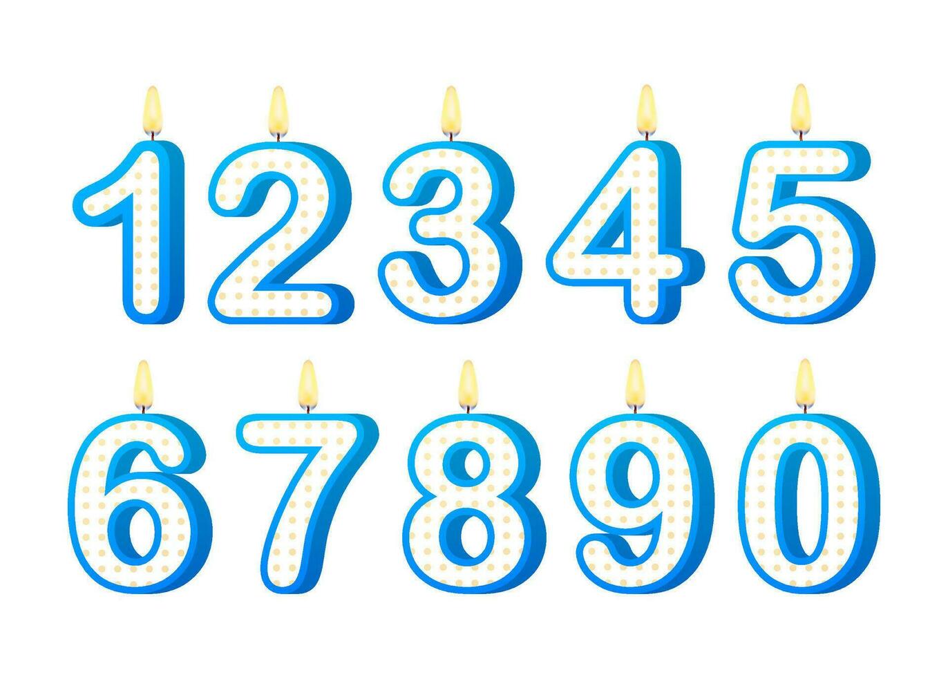 reeks van gelukkig verjaardag kaars nummers. vector voorraad illustratie