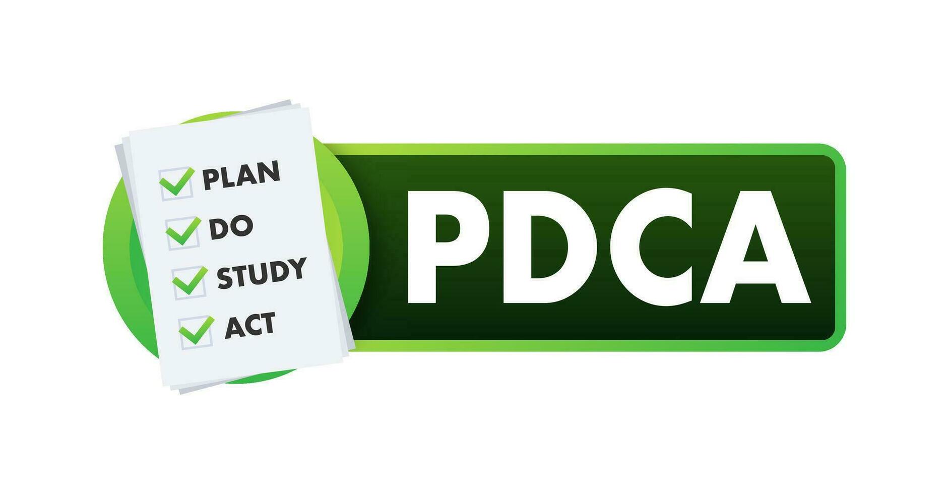 pdca - plan Doen controleren handelen, kwaliteit fiets. verbetering hulpmiddel. vector voorraad illustratie.