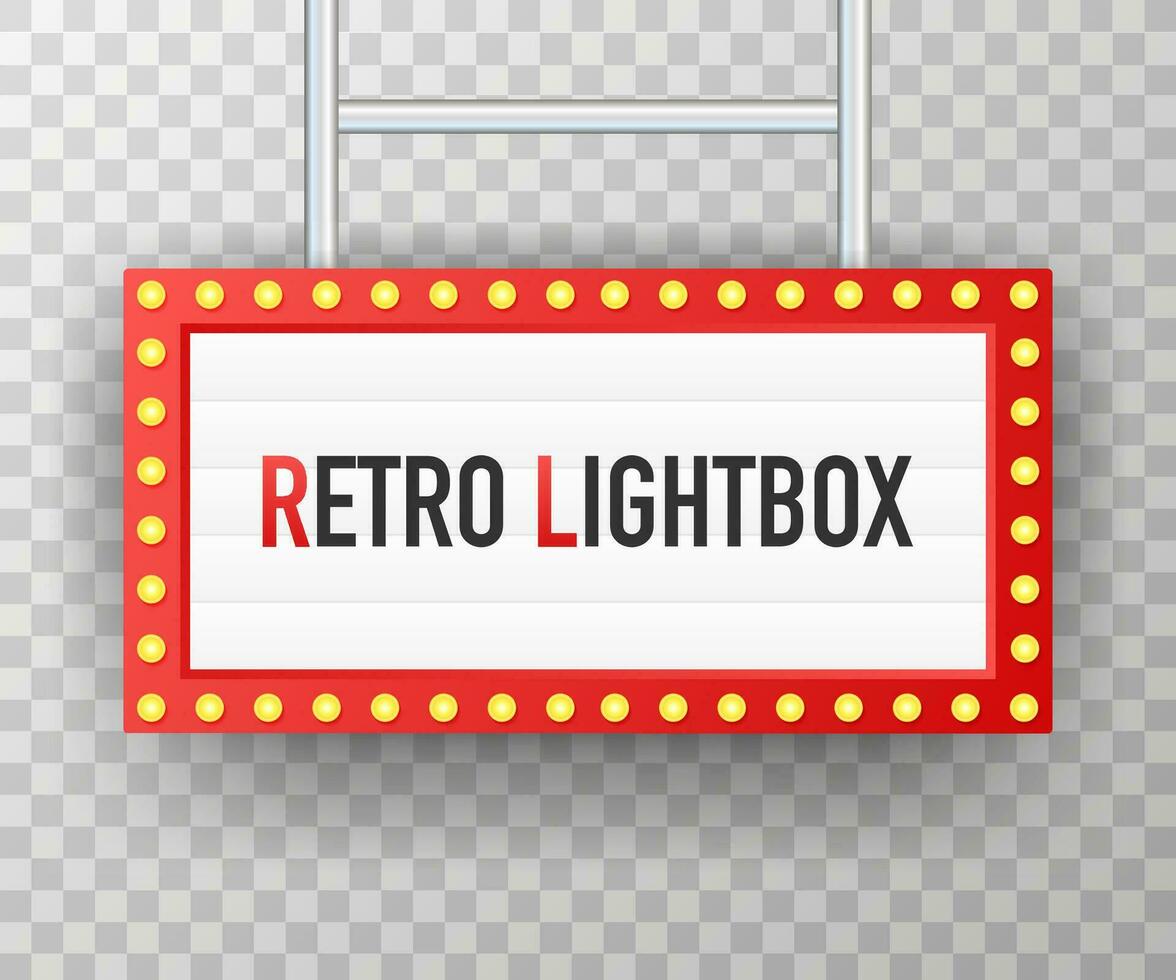 retro lichtbak aanplakbord wijnoogst kader. lichtbak met aanpasbare ontwerp. klassiek banier voor uw projecten of reclame. vector voorraad illustratie.