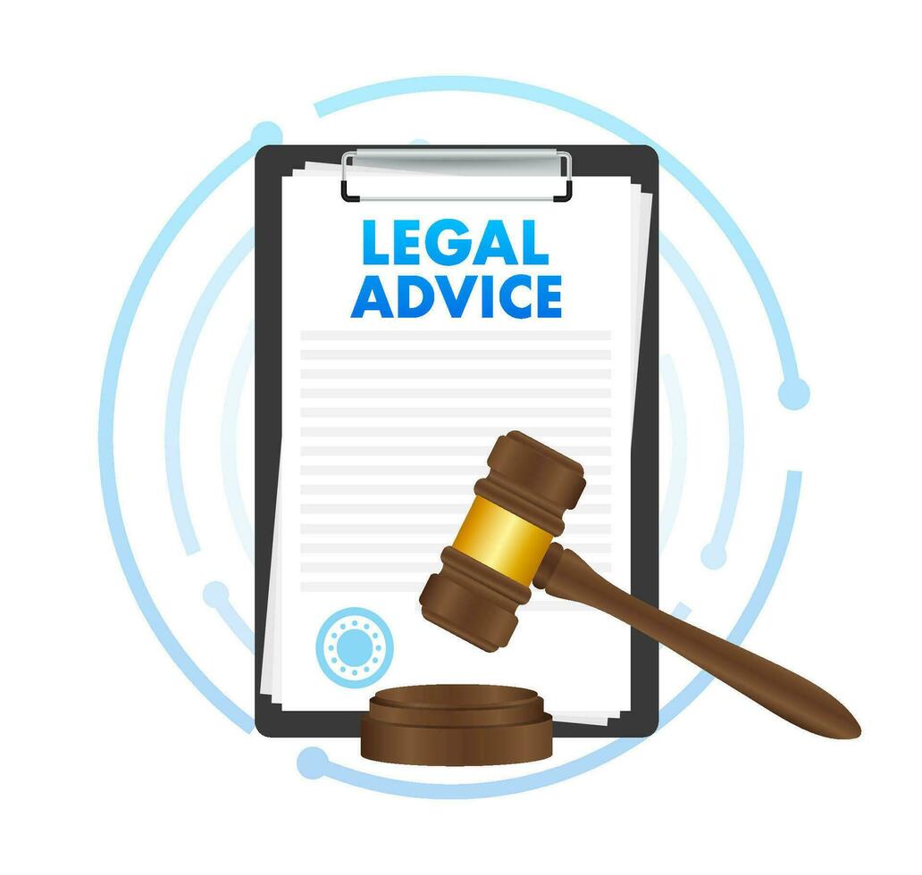 wettelijk het advies. gerechtigheid, overleg. cliënt vragen. online advocaat bijstand. vector voorraad illustratie.