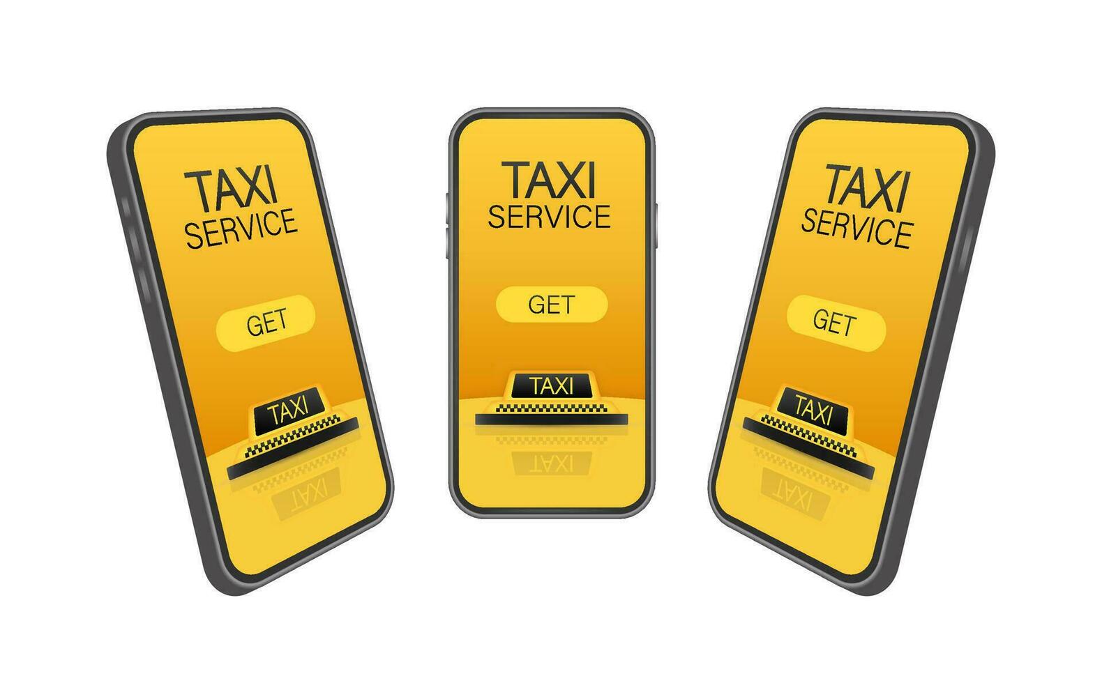 krijgen een taxi. taxi spandoek. online mobiel toepassing bestellen taxi onderhoud horizontaal illustratie. vector voorraad illustratie.