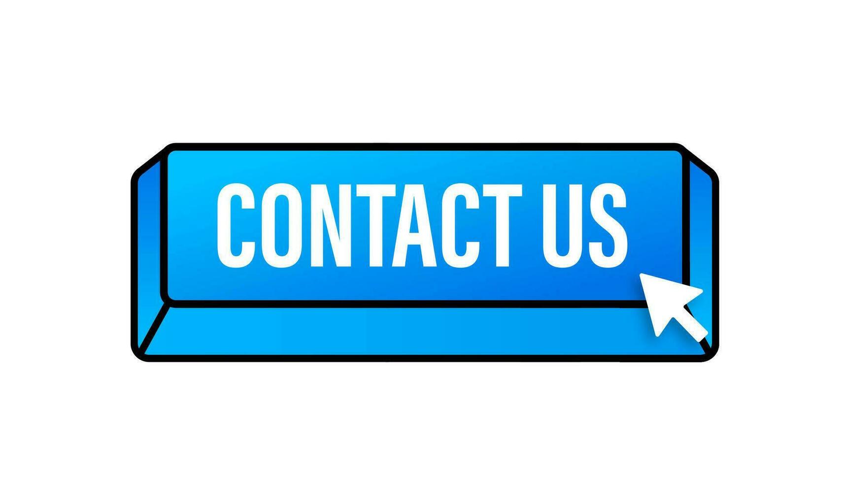 contact ons teken. contact ons blauw sticker Aan wit achtergrond 4k vector