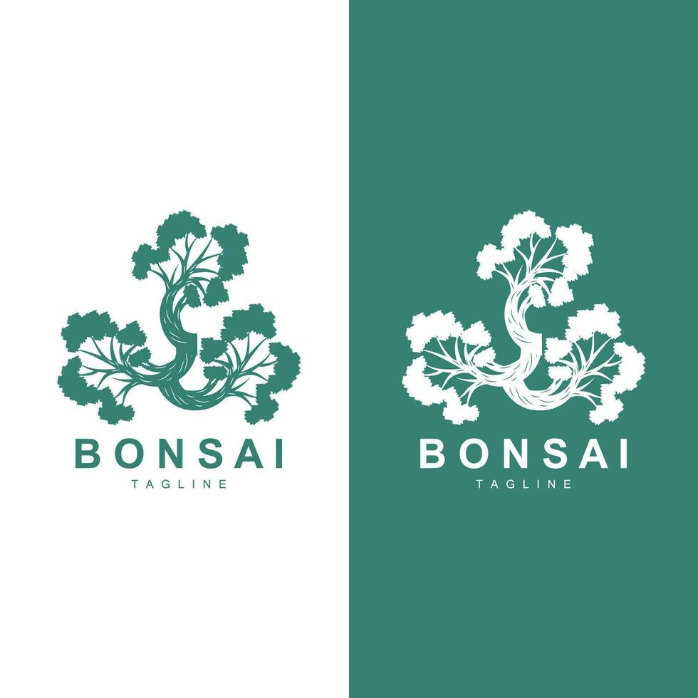 bonsai boom logo vector symbool illustratie ontwerp