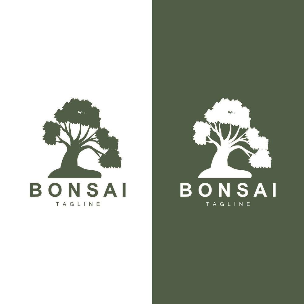 bonsai boom logo vector symbool illustratie ontwerp