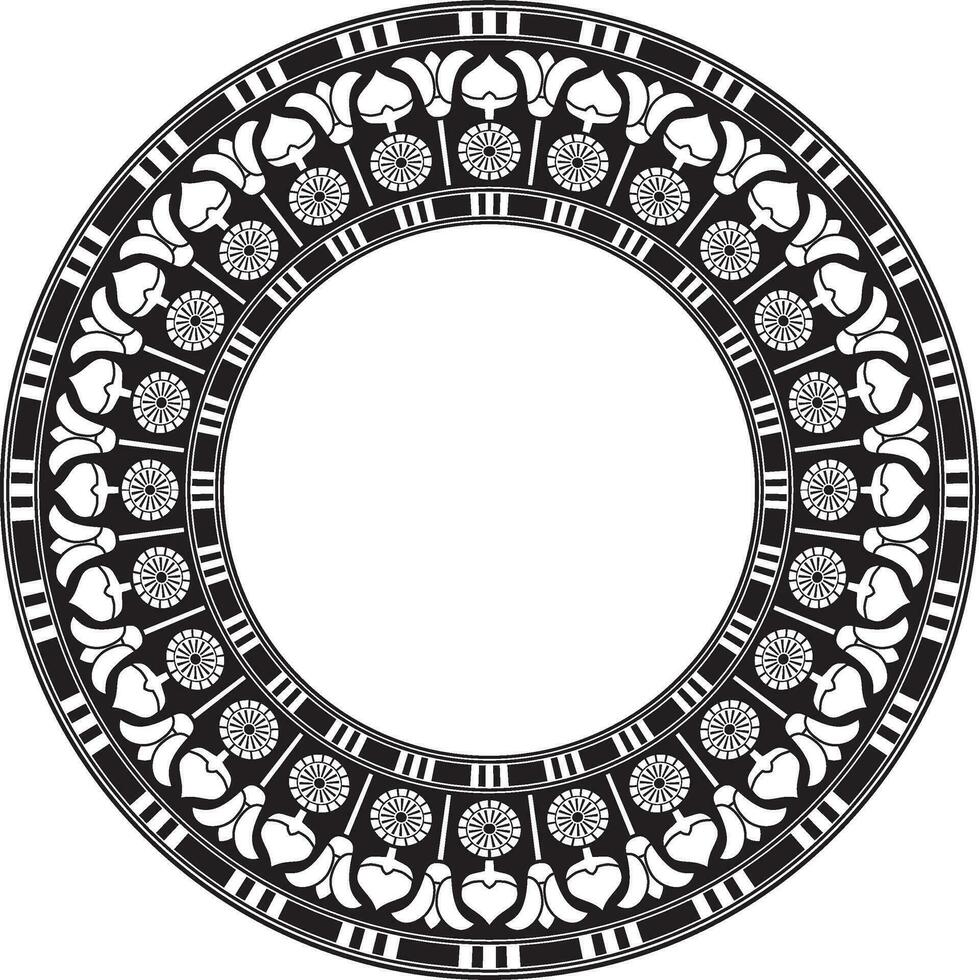 vector monochroom zwart ronde Egyptische ornament. eindeloos cirkel, ring van oude Egypte. meetkundig Afrikaanse kader
