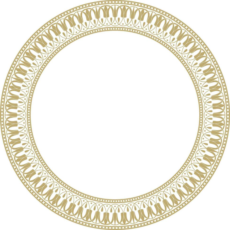 vector goud ronde klassiek Grieks meander ornament. patroon, cirkel van oude Griekenland. grens, kader, ring van de Romeins rijk