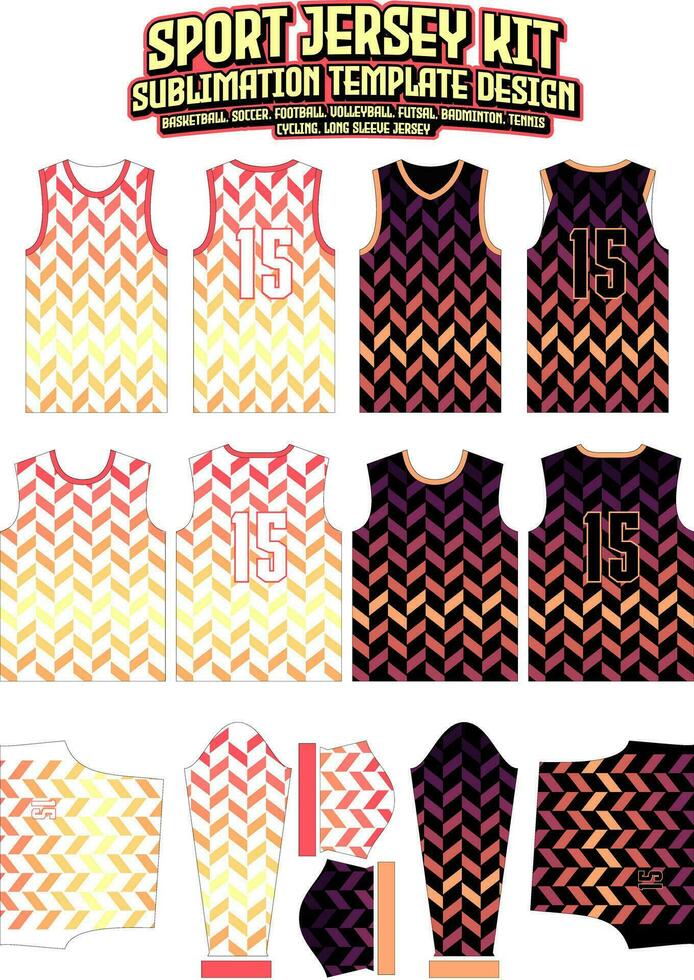 diagonaal chevron strepen Jersey ontwerp sportkleding lay-out sjabloon vector