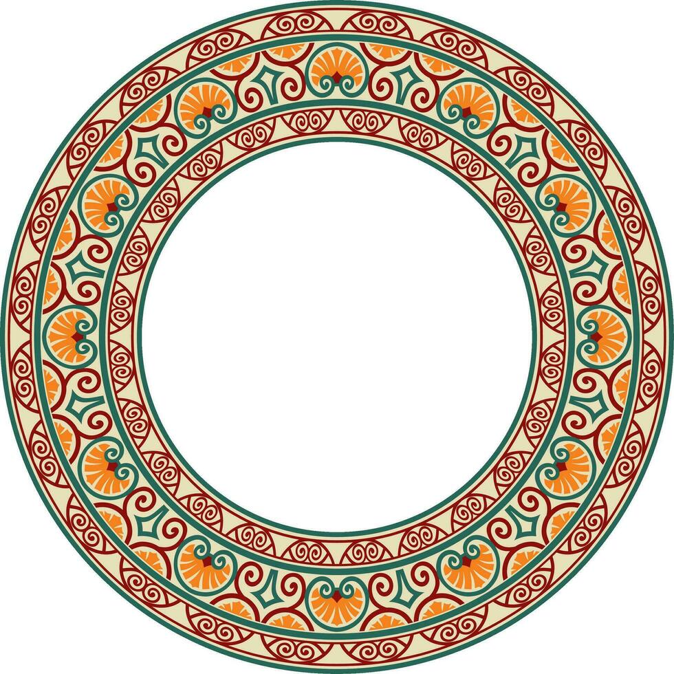 vector gekleurde ronde klassiek ornament van de Renaissance tijdperk. cirkel, ring Europese grens, opwekking stijl kader