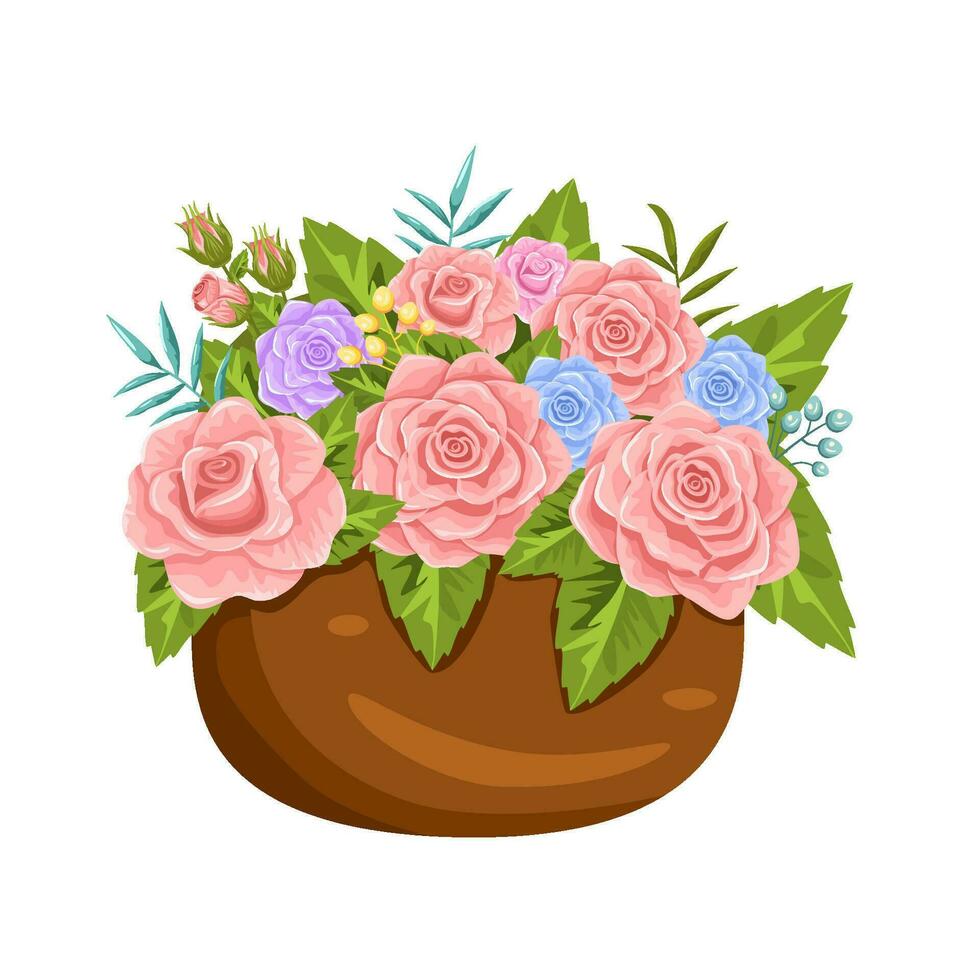 vector roos bloem arrangement in pot