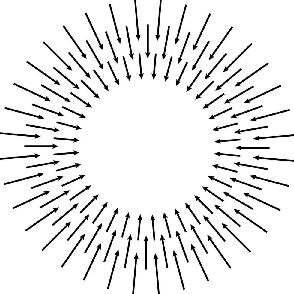 zon stralen, abstract hand- getrokken, borstels stralen zon, cirkel straal vector