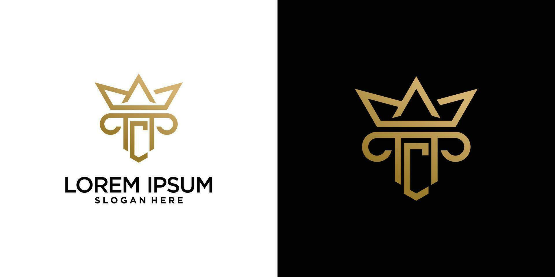 brief c en kroon logo ontwerp voor wet firma logo met creatief idee vector