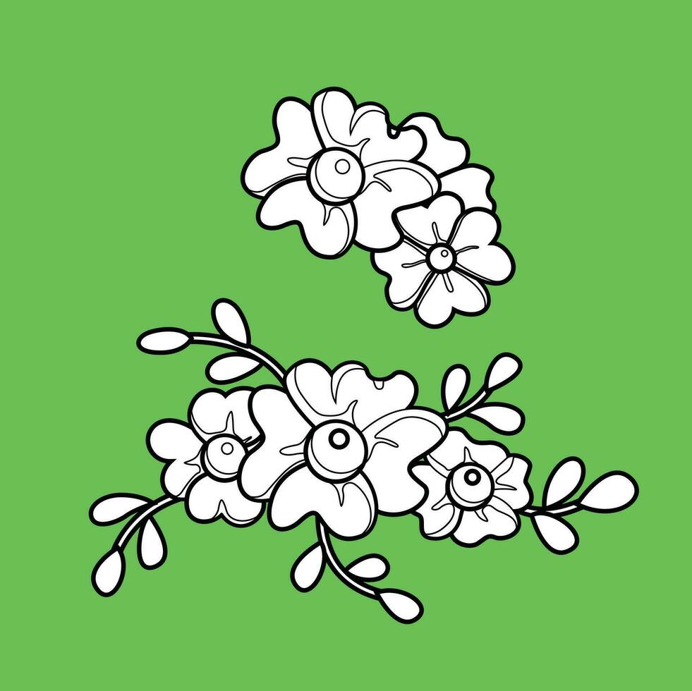 mooi arrangement bloemen natuur decoratie achtergrond tekenfilm digitaal postzegel schets vector