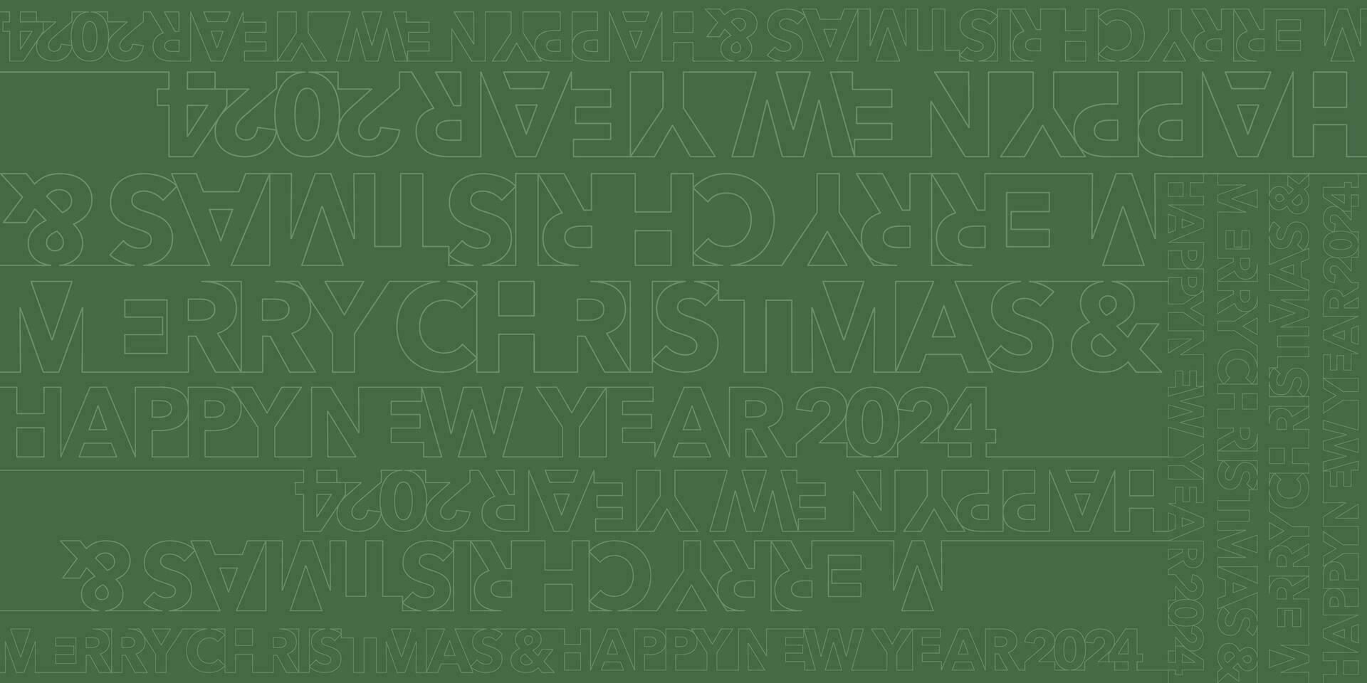 vrolijk Kerstmis en gelukkig nieuw jaar 2024 schoonschrift Aan groen achtergrond vector illustratie.