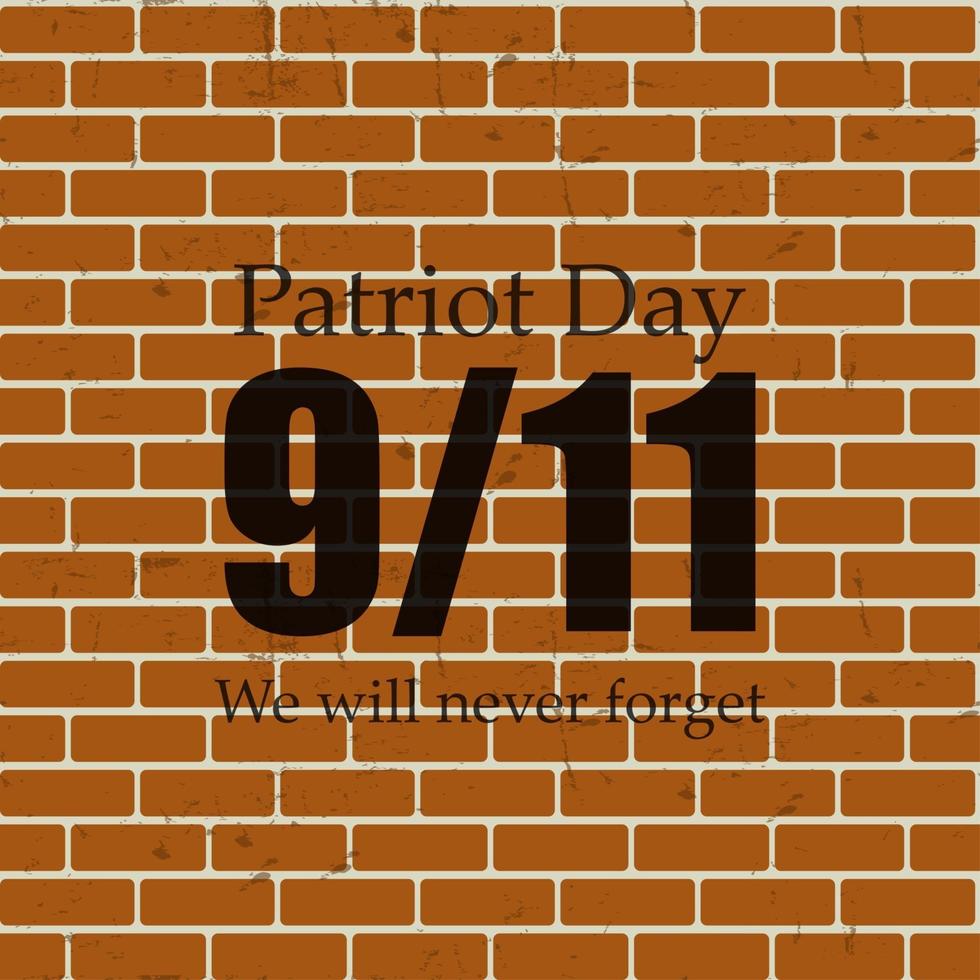 patriot day het 11-9 label, we zullen nooit vergeten vector illustr