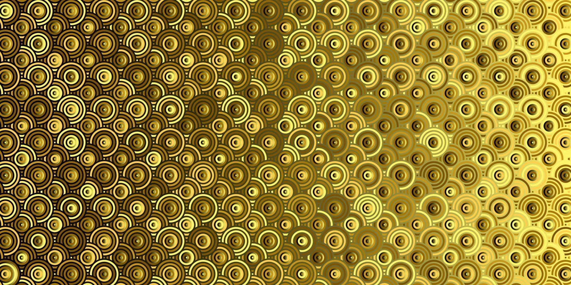 abstracte geometrische patrooncirkels die traditionele gouden achtergrond overlappen vector