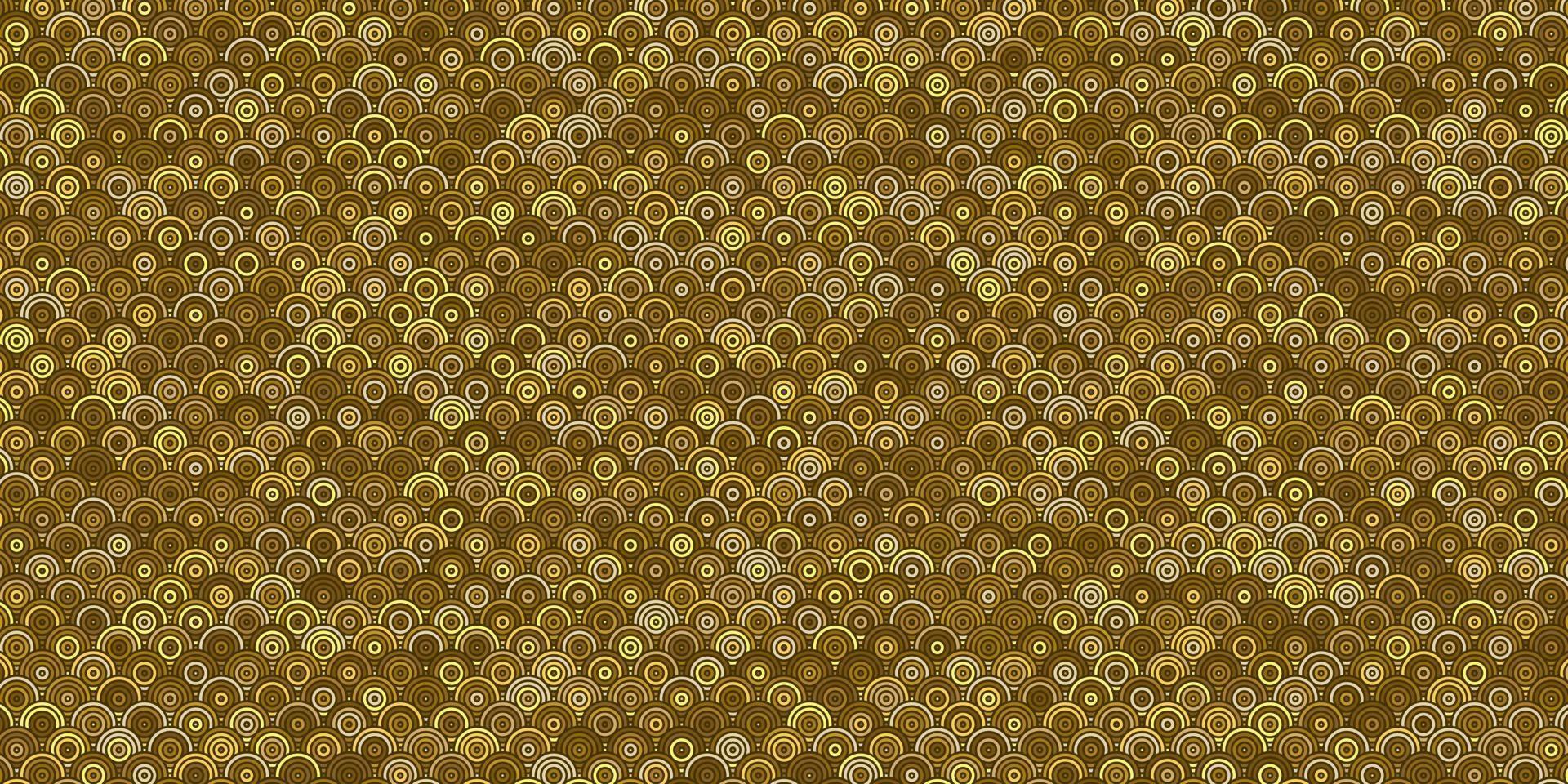 abstracte geometrische patrooncirkels die traditionele gouden achtergrond overlappen vector