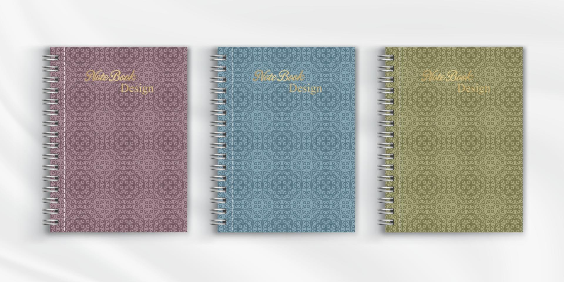 set van geometrische patroon notebook cover achtergrondontwerp vector
