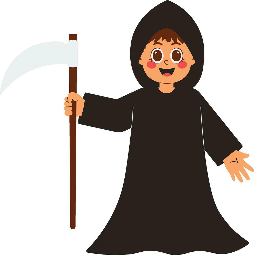 schattig halloween engel van dood illustratie vector