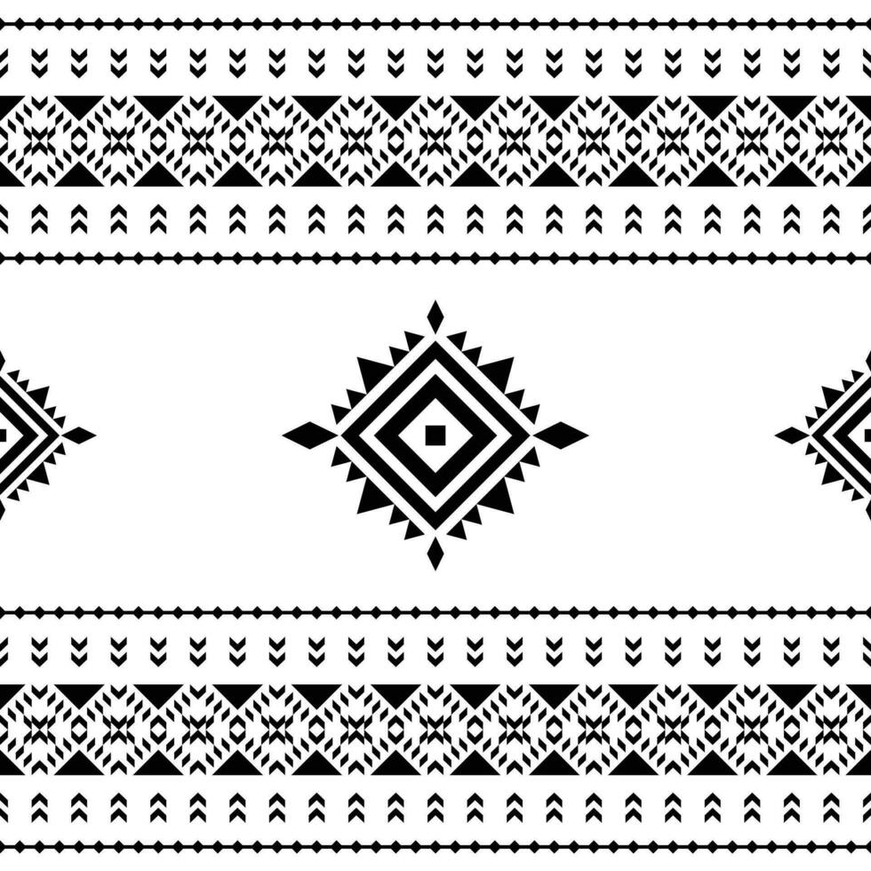 naadloos meetkundig backdrop met aztec en Navajo tribal motief. etnisch hedendaags patroon ontwerp voor textiel en borduurwerk. zwart en wit kleur. vector