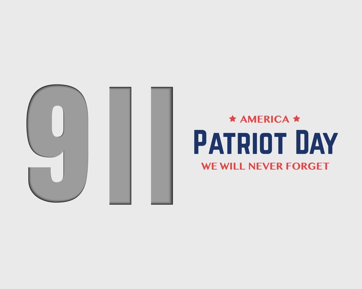 9 11 amerika patriot dag eenvoudige wenskaart vector