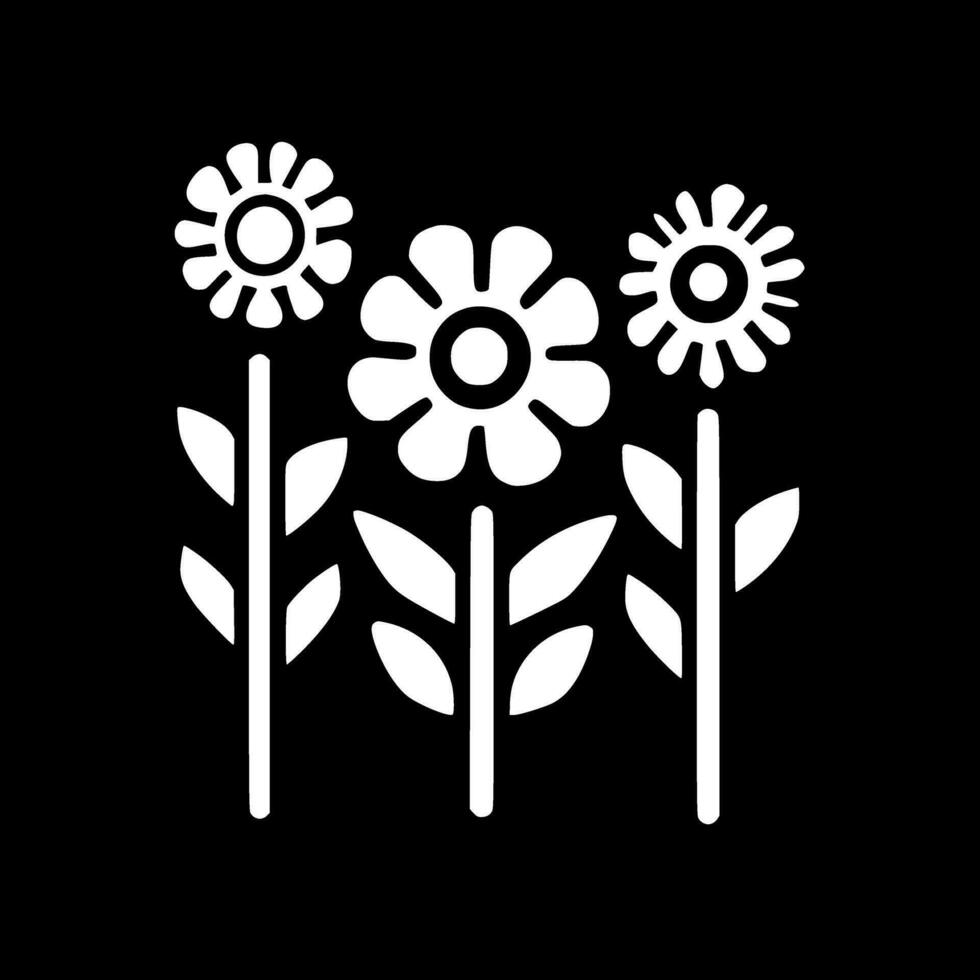 bloemen, minimalistische en gemakkelijk silhouet - vector illustratie