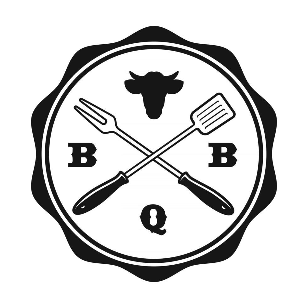 een vintage bbq-label vector