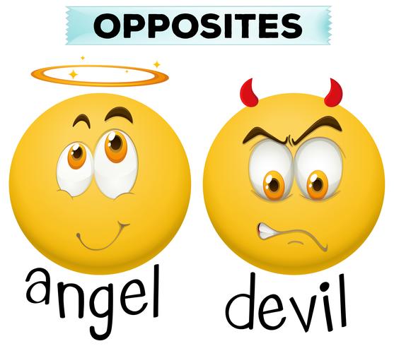 Tegengesteld karakter voor engel en duivel vector