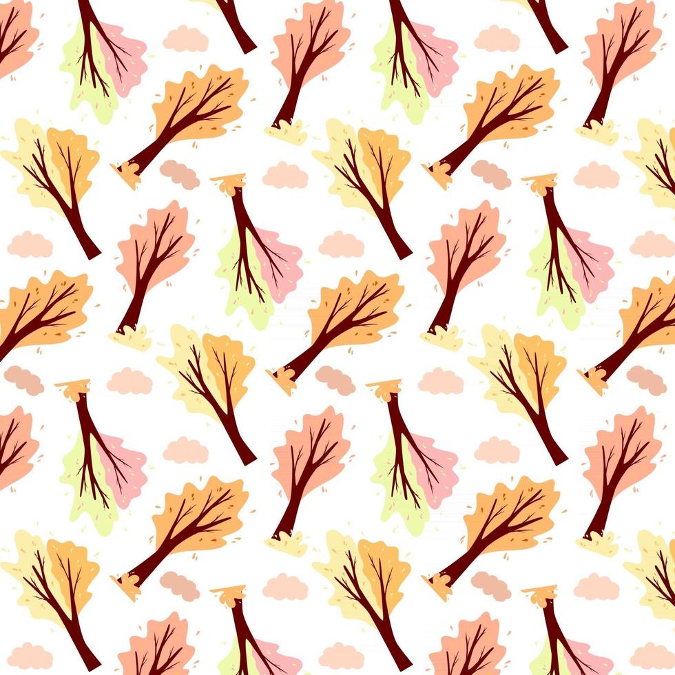 herfst patroon. abstracte herfst boom en cloud. sierplant. vector