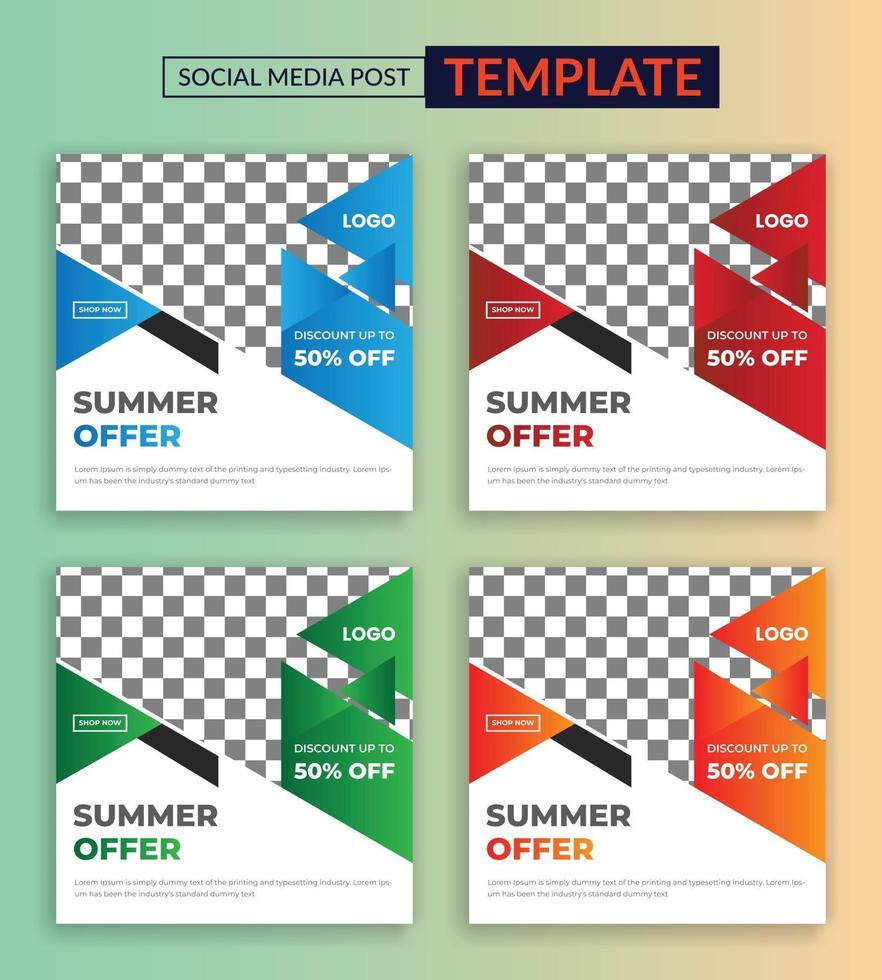 zomerverkoop social media post of bannersjabloon vector