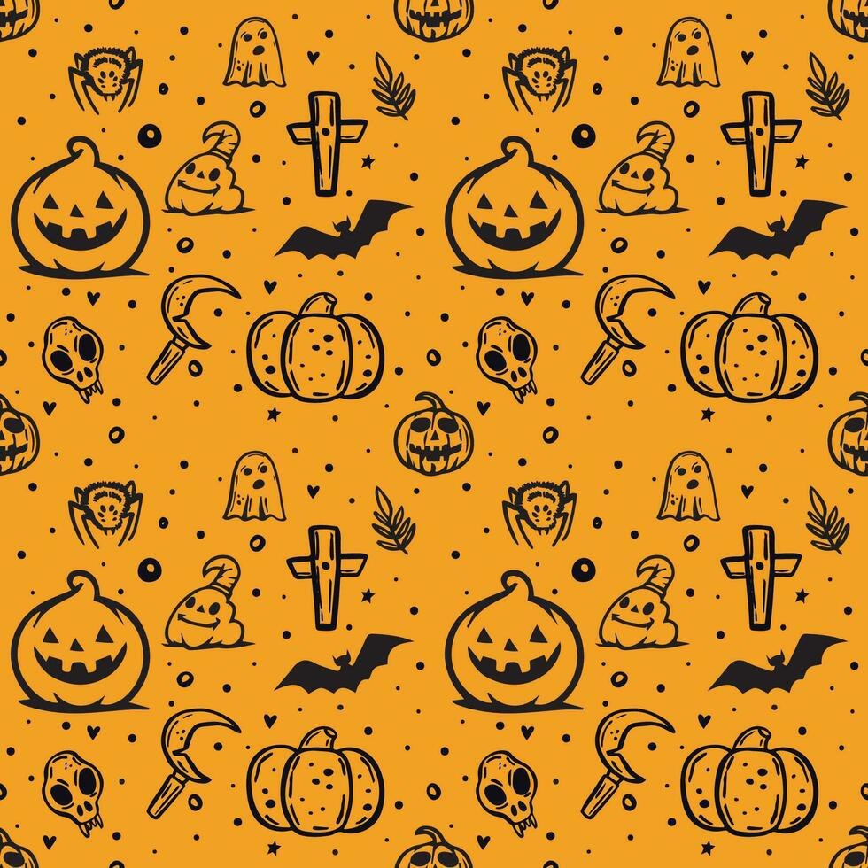 halloween naadloos patroon. vector achtergrond.