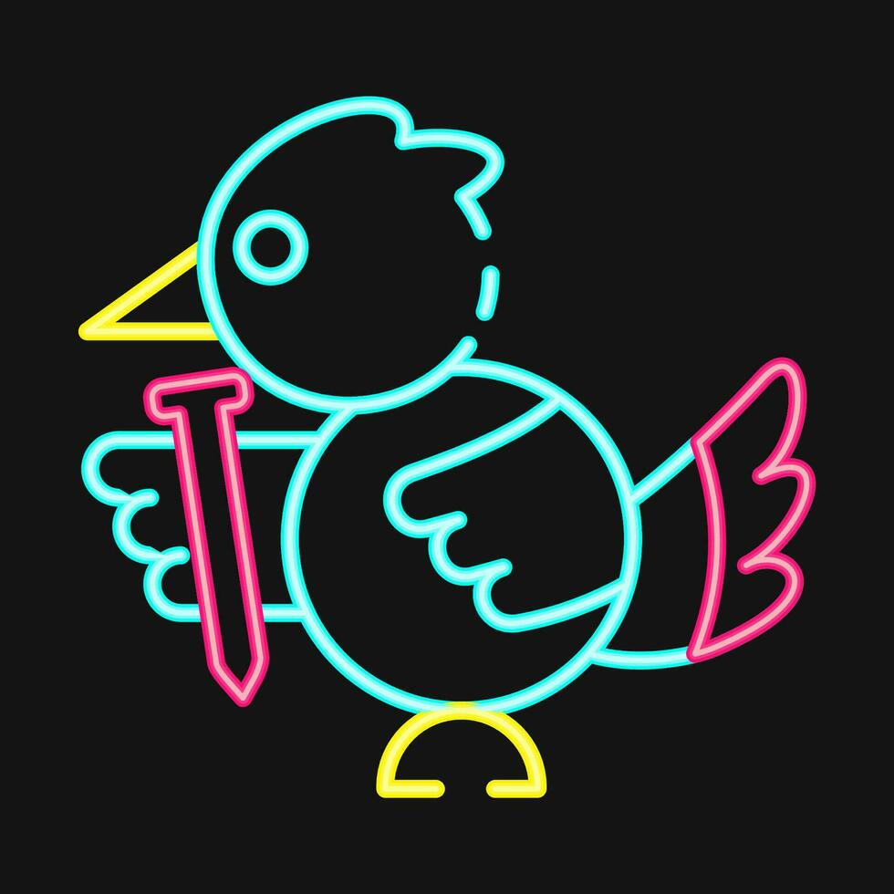 icoon vogel mascotte. Indonesisch algemeen verkiezing elementen. pictogrammen in neon stijl. mooi zo voor afdrukken, affiches, infografieken, enz. vector