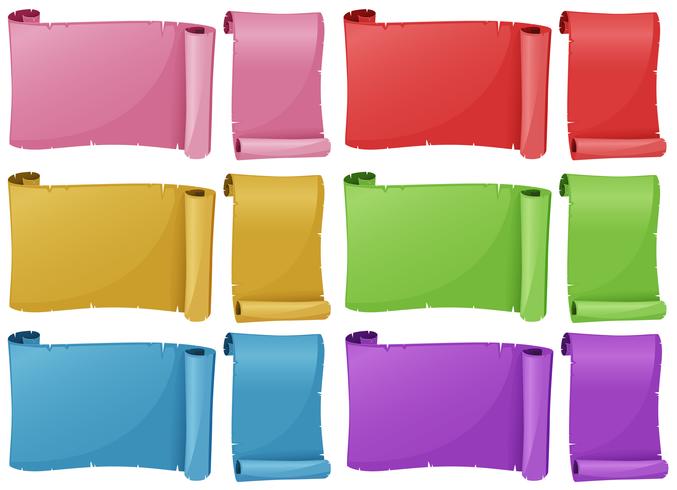 Papiersjabloon in zes kleuren vector
