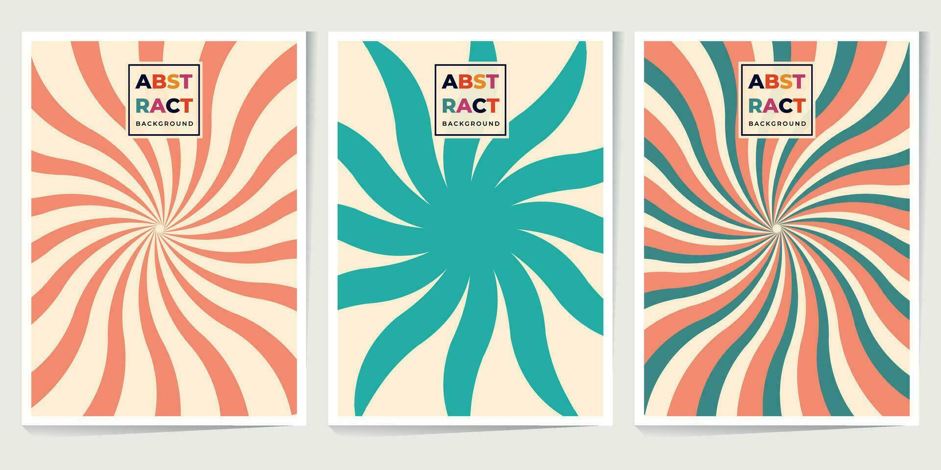 abstract groovy naadloos patroon. zonnestraal, wervelen, geometrisch, golven met grappig gelukkig madeliefje retro kleur voor wijnoogst gevoel poster. vlak vector achtergrond geïsoleerd.