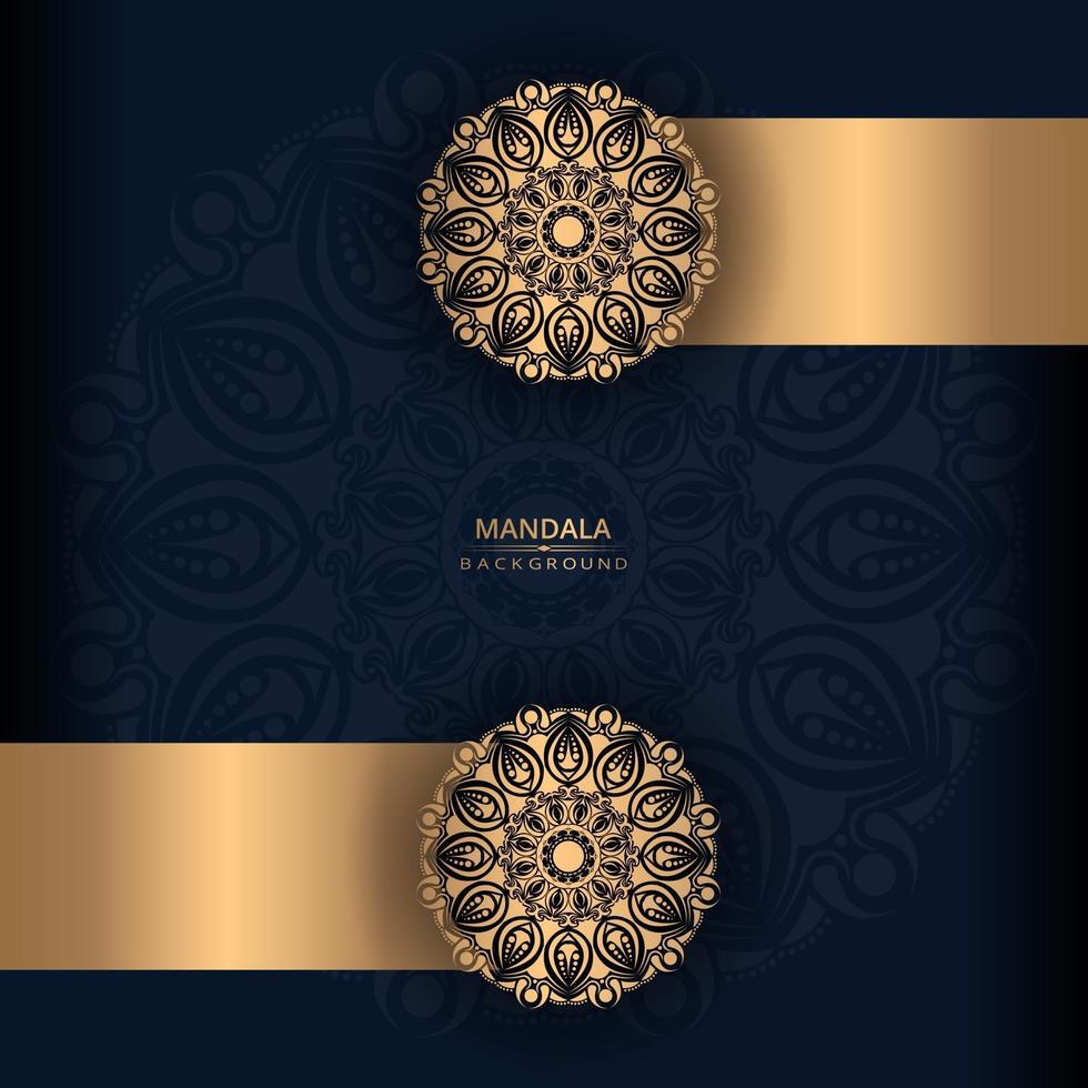 luxe sier mandala ontwerp achtergrond met goldencolor vector