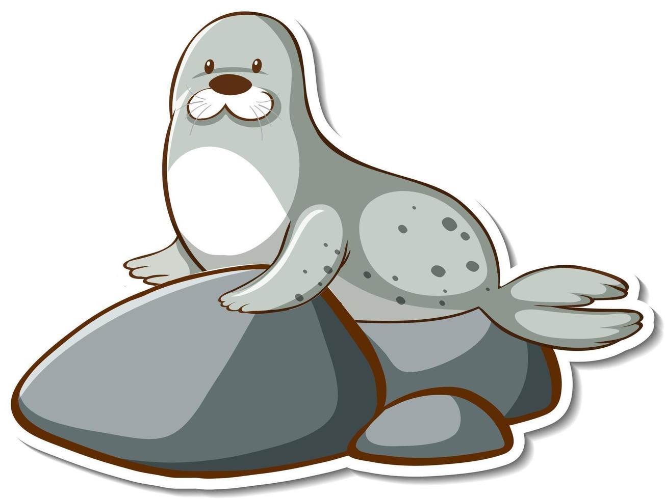 schattige zeehond of zeeleeuw dierensticker vector