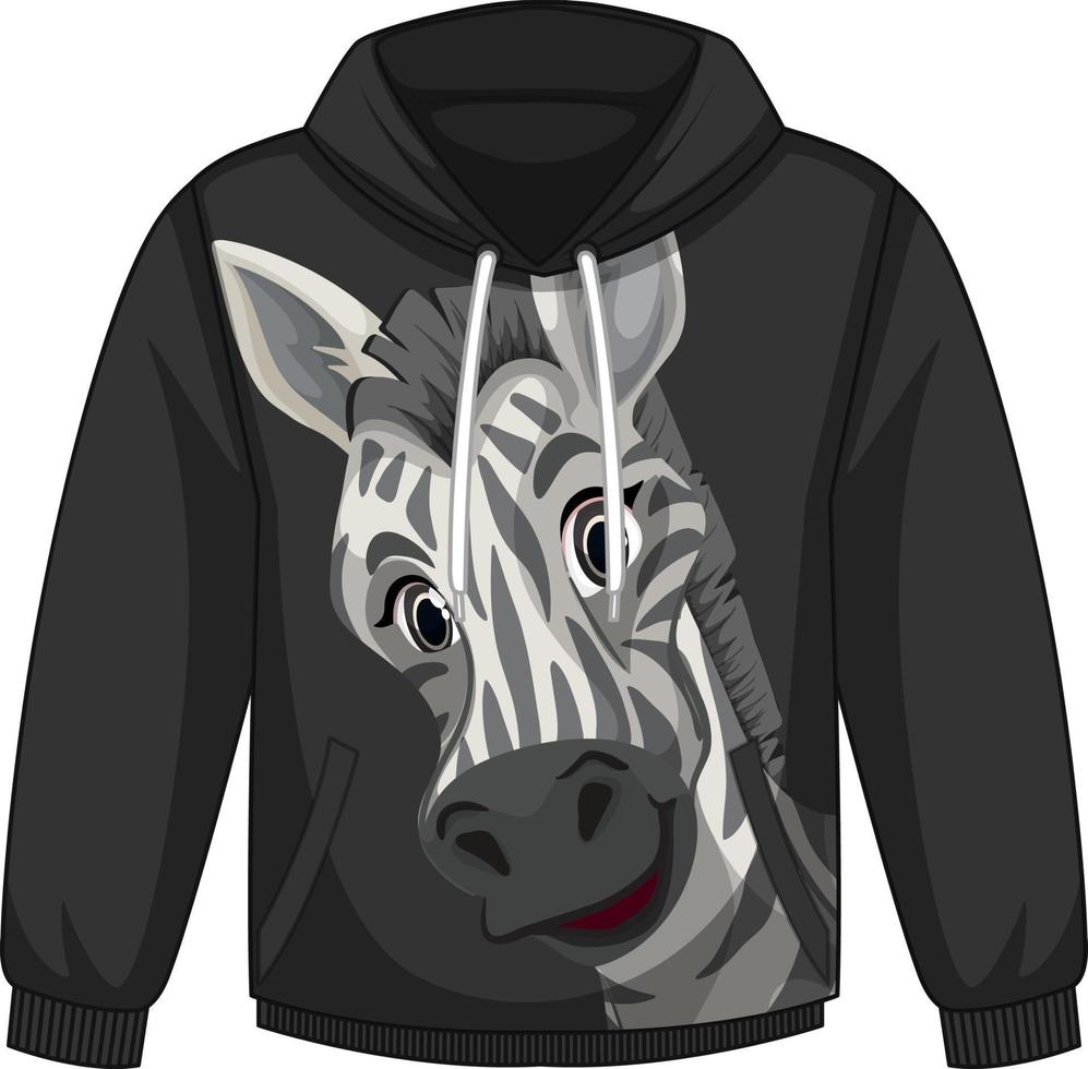 voorkant van hoodie trui met zebrapatroon vector