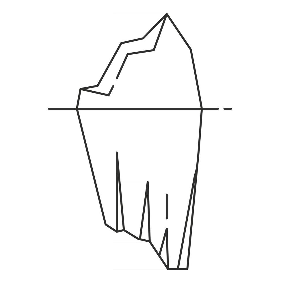 ijsberg icoon in kaderstijl. vectorillustratie. vector