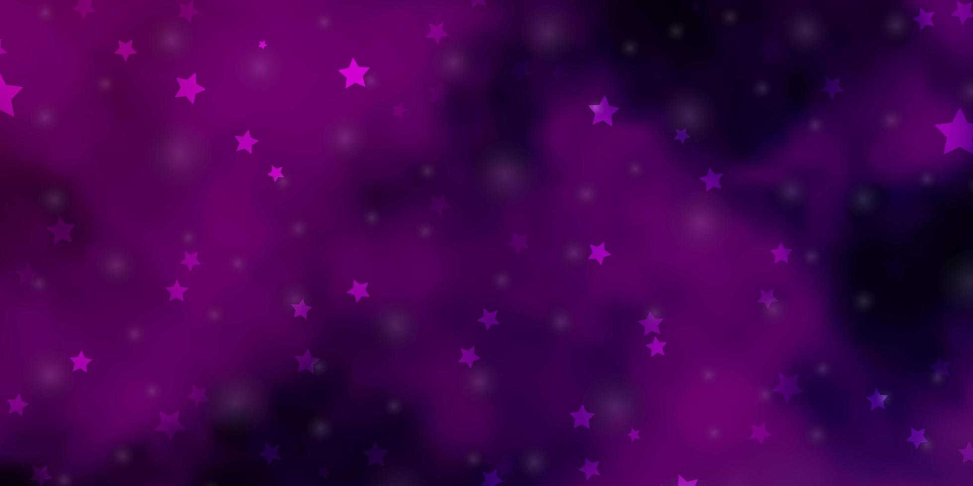 lichtpaars, roze vectortextuur met prachtige sterren. vector