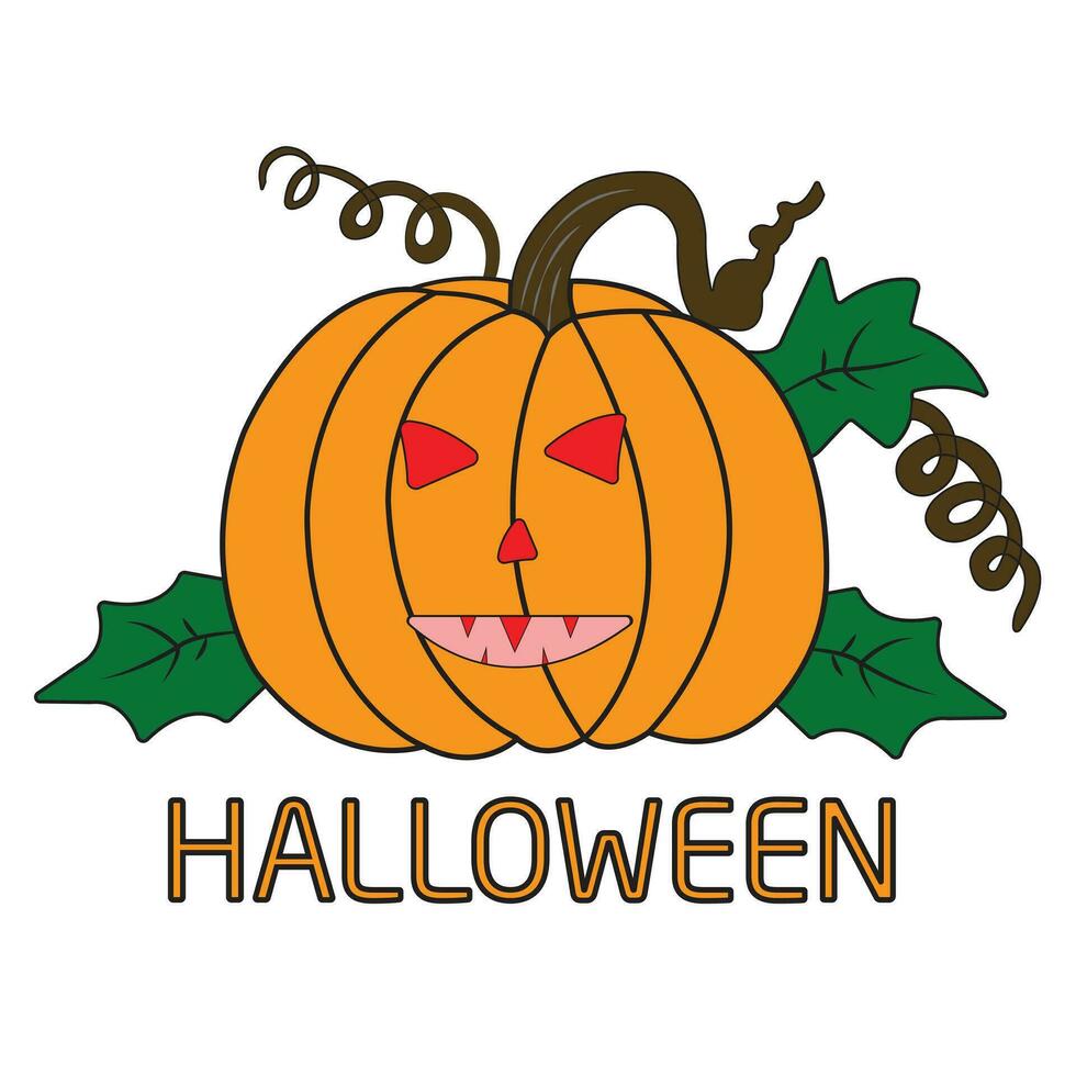 halloween pompoen vector geïsoleerd ontwerp Aan wit achtergrond