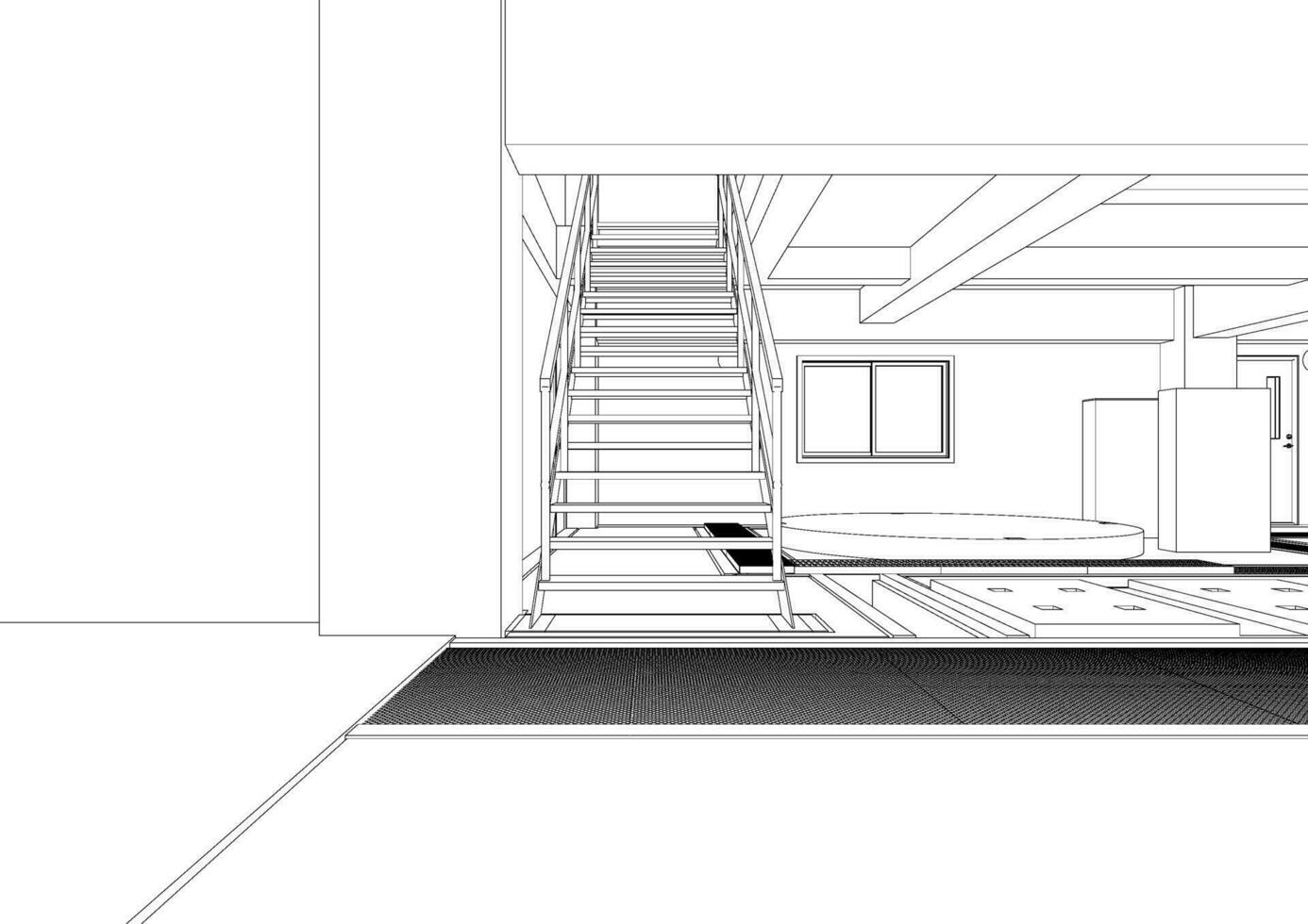 3d illustratie van industrieel gebouw vector