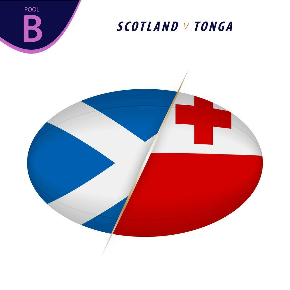 rugby wedstrijd Schotland v Tonga . rugby versus icoon. vector