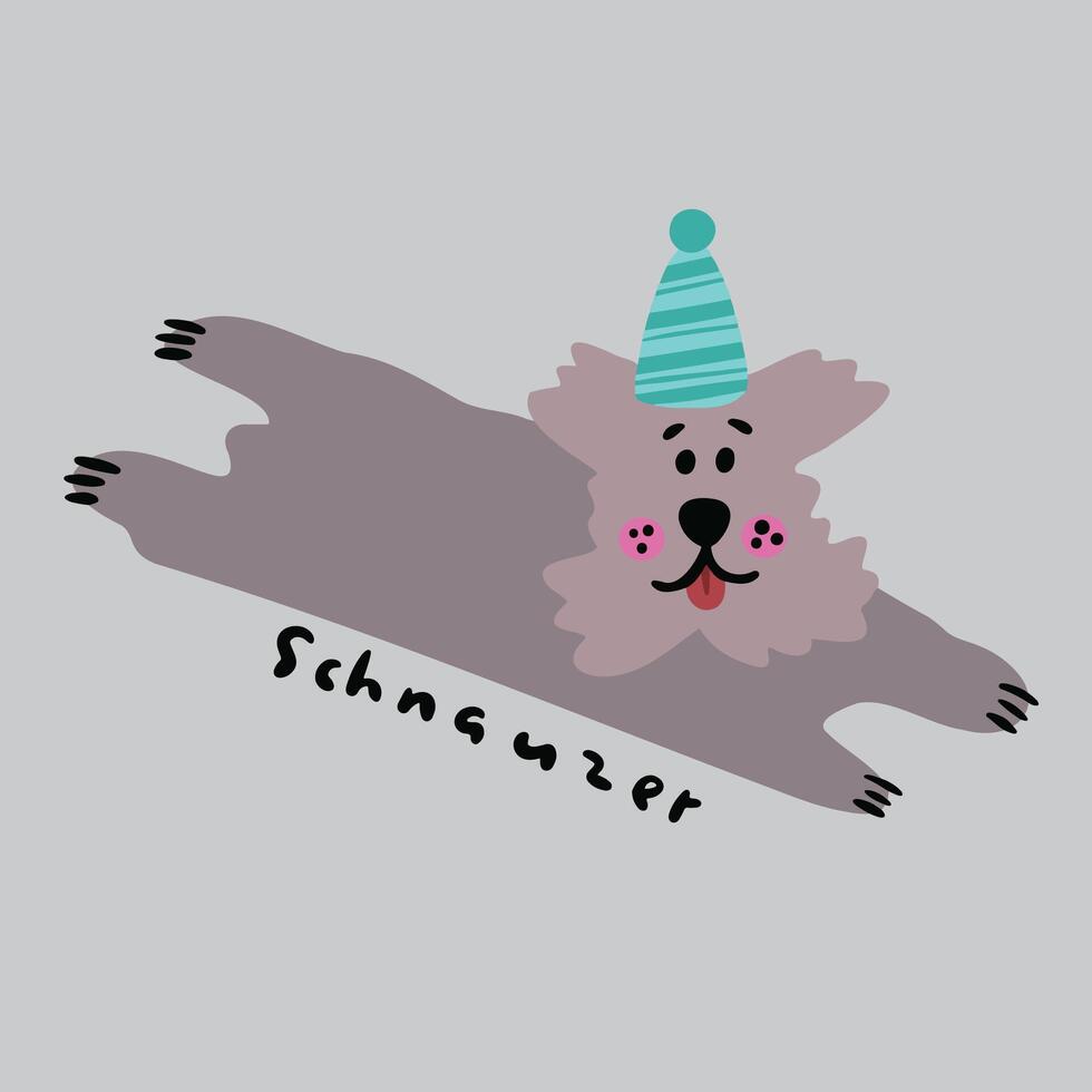 hand getekend schattig tekenfilm hond illustratie vector