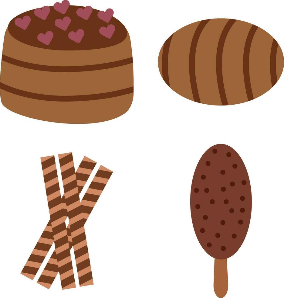 wereld chocola dag. geïsoleerd Aan wit achtergrond. vector element reeks