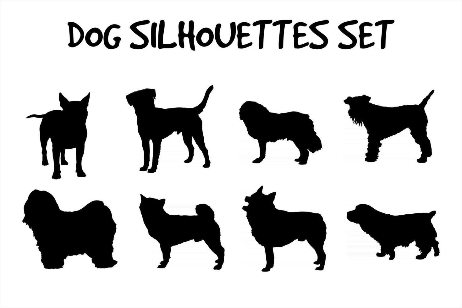 hond silhouetten dieren set vector